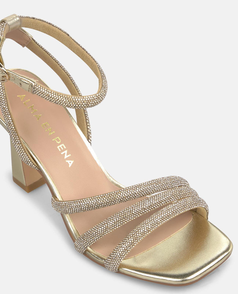 MID-HEEL SANDALS WITH TUBULAR STRAPS AND ANKLE BRACELET