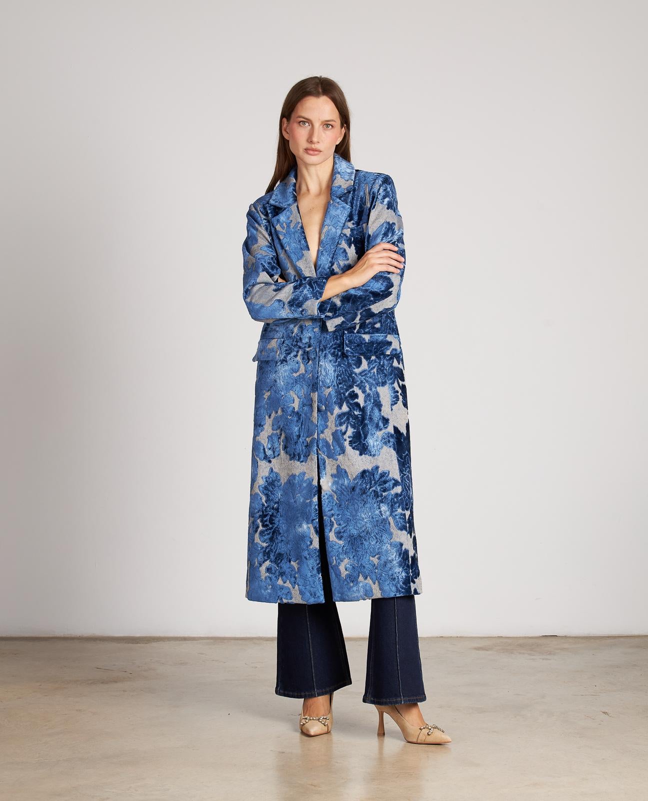 CAPPOTTO DI VELLUTO A FIORI