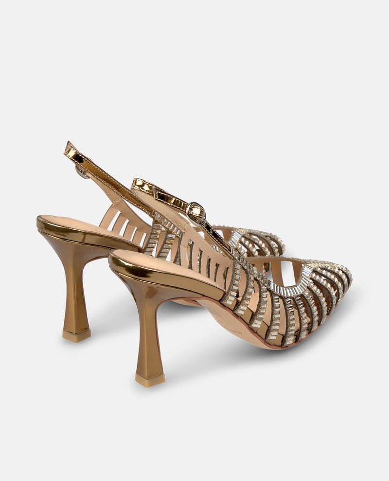 SAPATO DE SALTO COM EFEITO CRISTAL