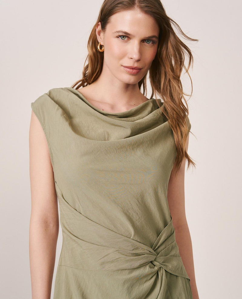 VESTIDO CUELLO DRAPEADO