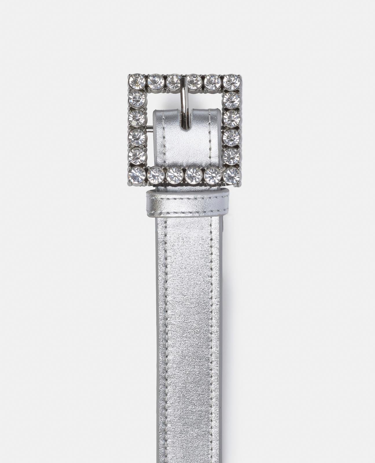 BUCKLE BELT WITH RHINESTONES