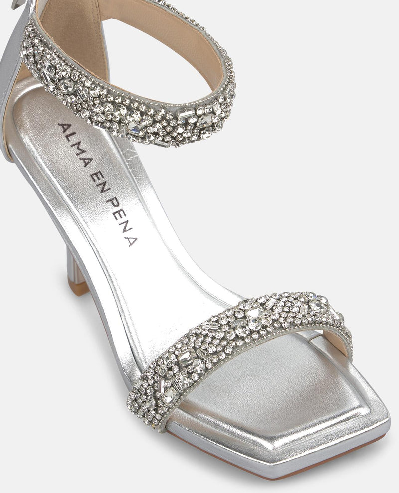 DOUBLE STRAP SANDAL WITH JEWEL EFFECT