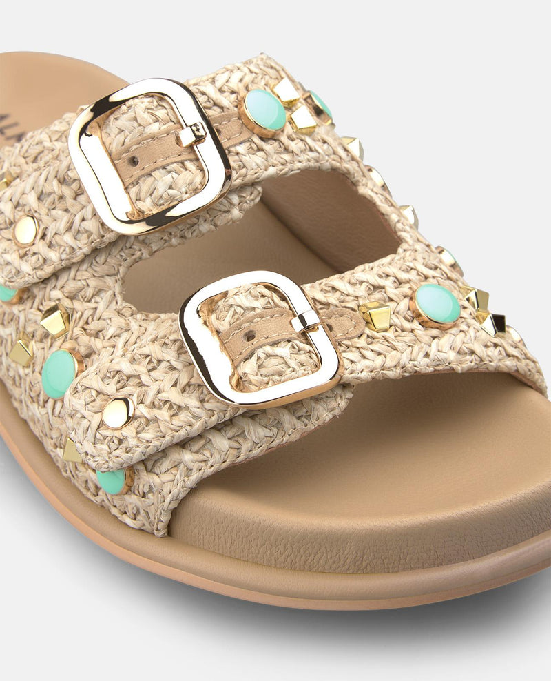 SANDALIA HEBILLAS RAFIA