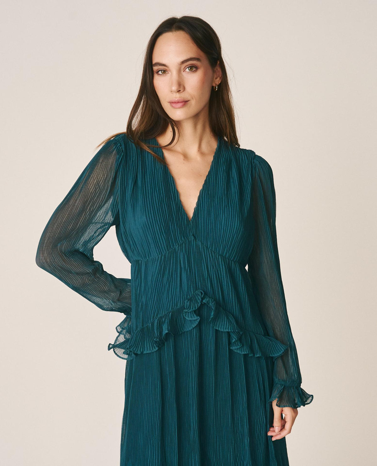 LONG PLEATED DRESS