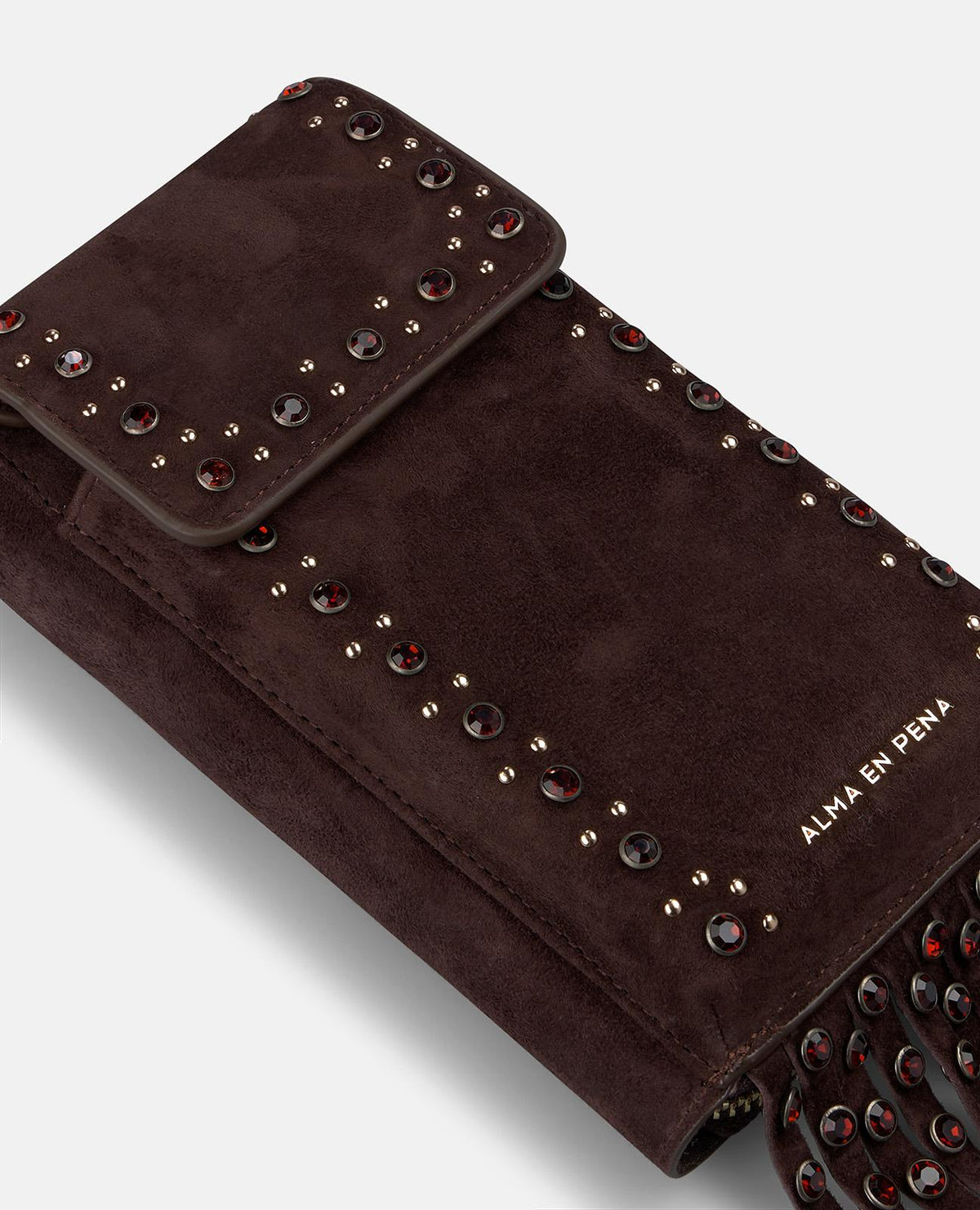 LEATHER CLUTCH BAG WITH FRINGE