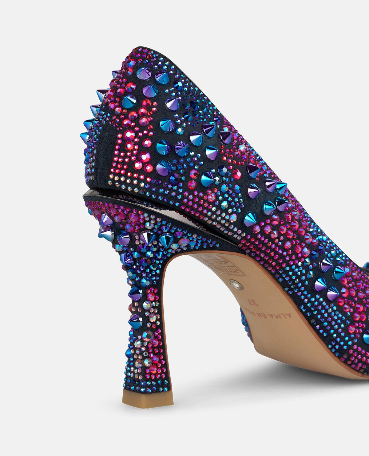 SCARPA CON TACCO E STRASS MULTICOLORI