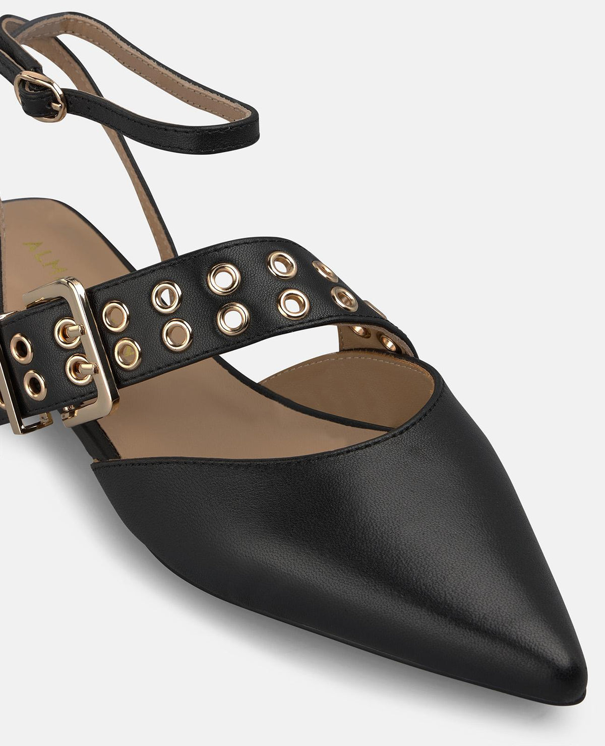 Nappa Leather Flat Shoes with Ankle Strap