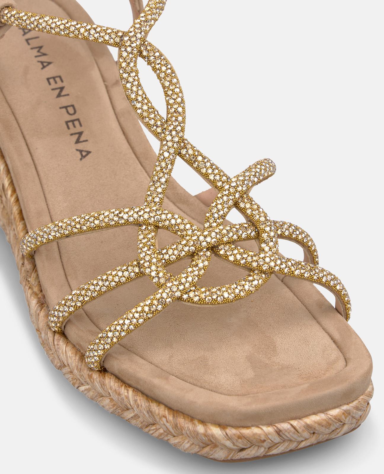 SANDALIA CUÑA TIRAS ENTRALAZADAS