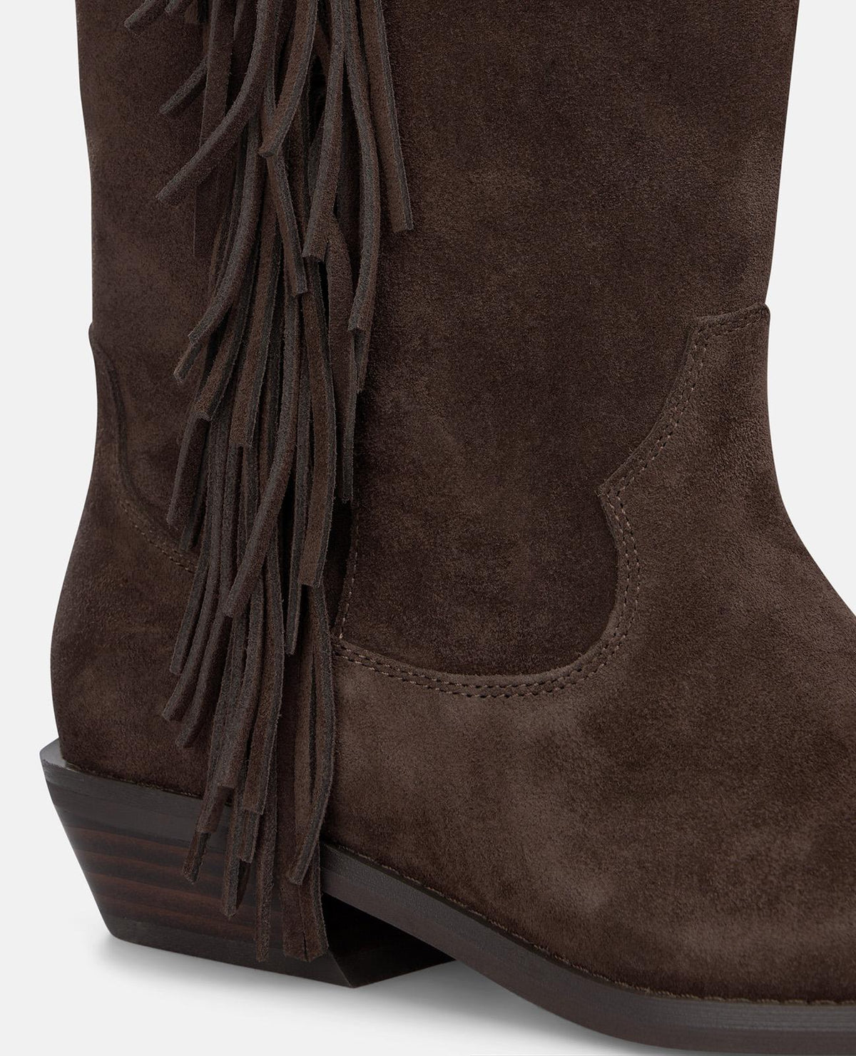 STIVALE DA COWBOY IN PELLE SCAMOSCIATA CON FRANGE