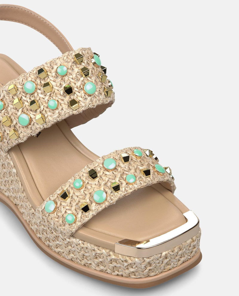 SANDALIA DOBLE TIRA TACHUELAS ESPARTO