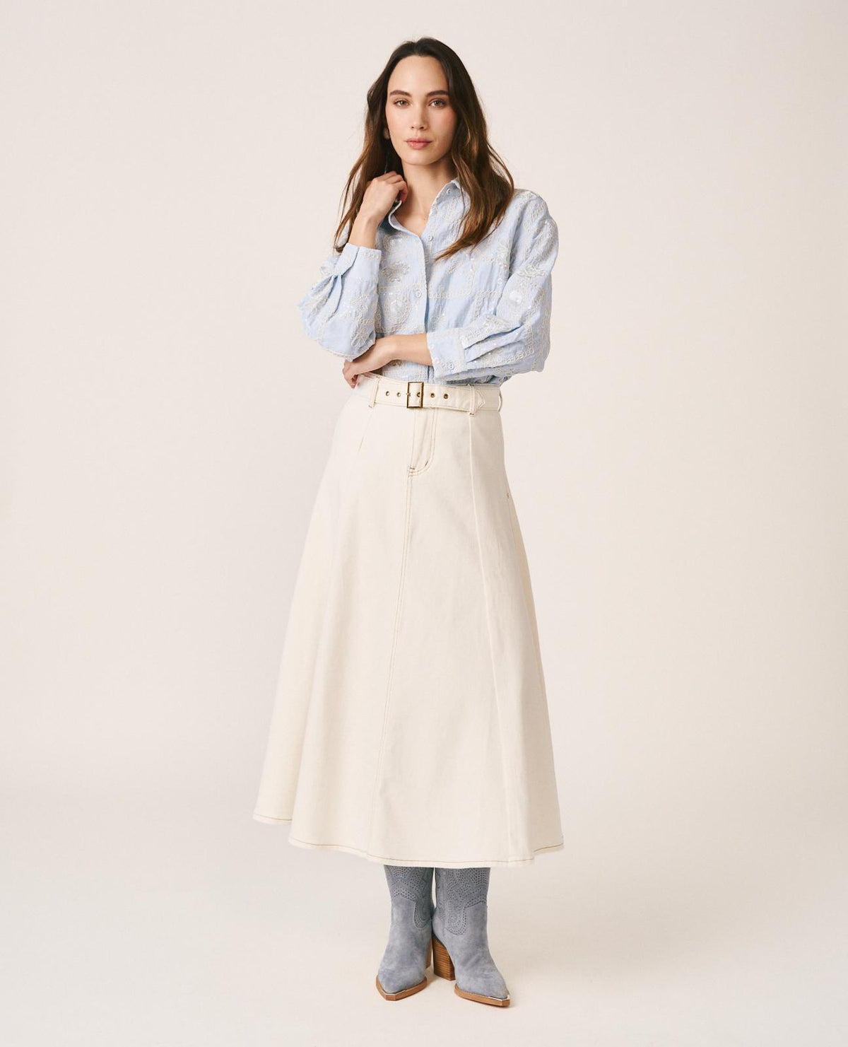 EMBROIDERED SHIRT WITH SEQUINS