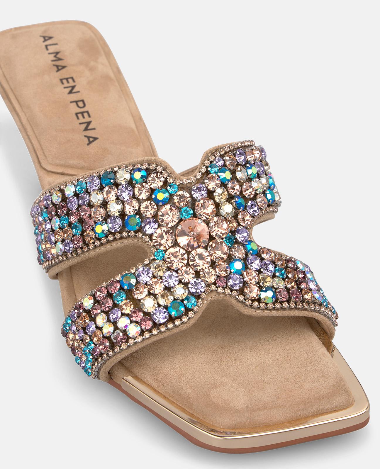 SANDALIA DOBLE TIRA PEDRERIA