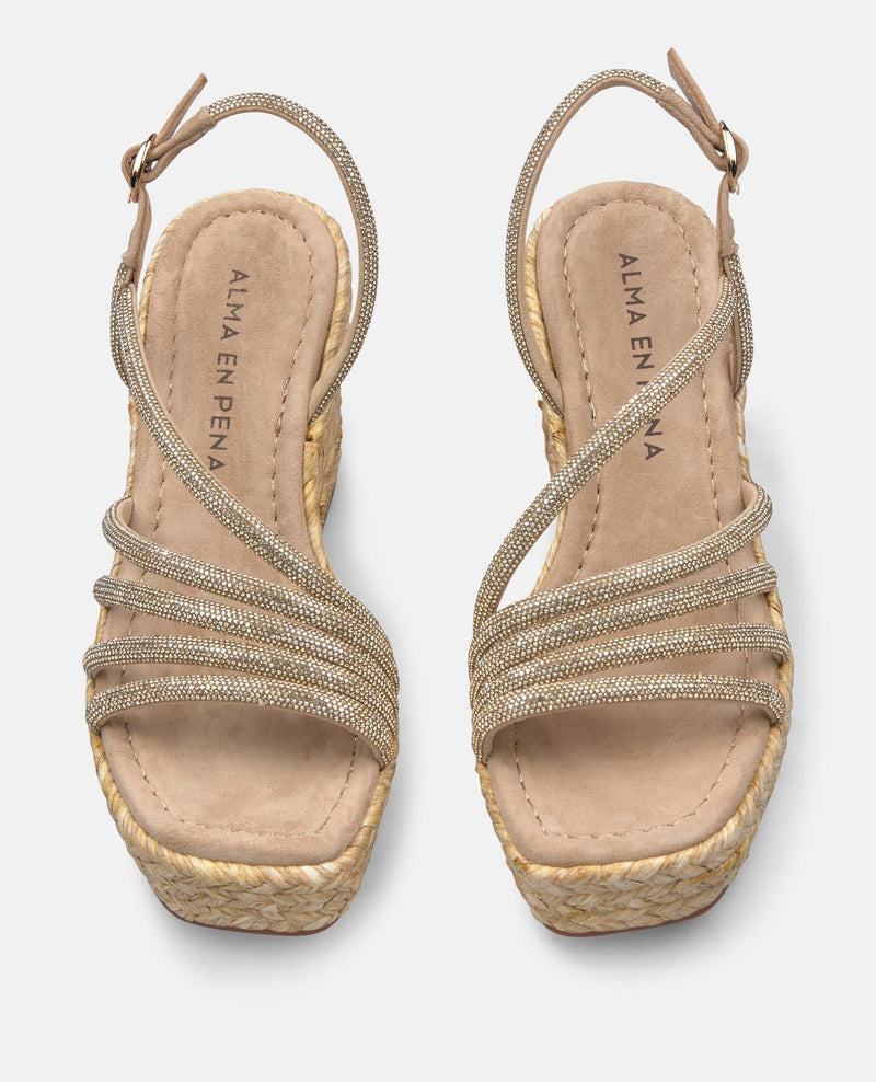 WEDGE WITH RHINESTONE STRIPS