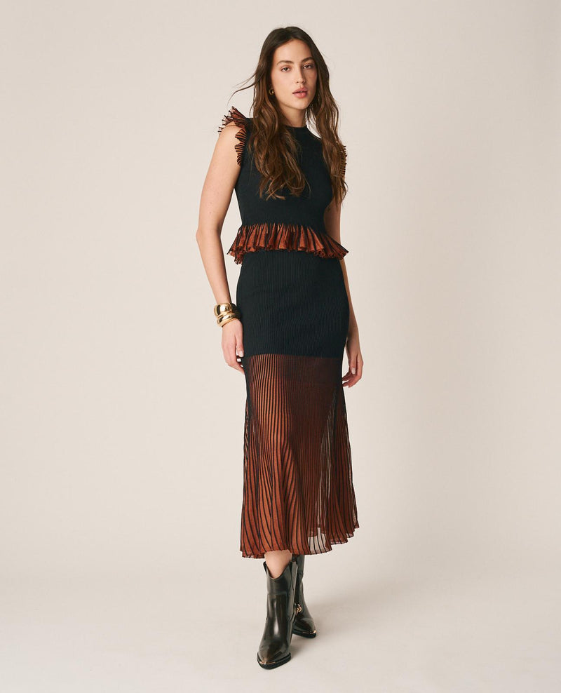 SEMI-TRANSPARENT METALLIZED SKIRT