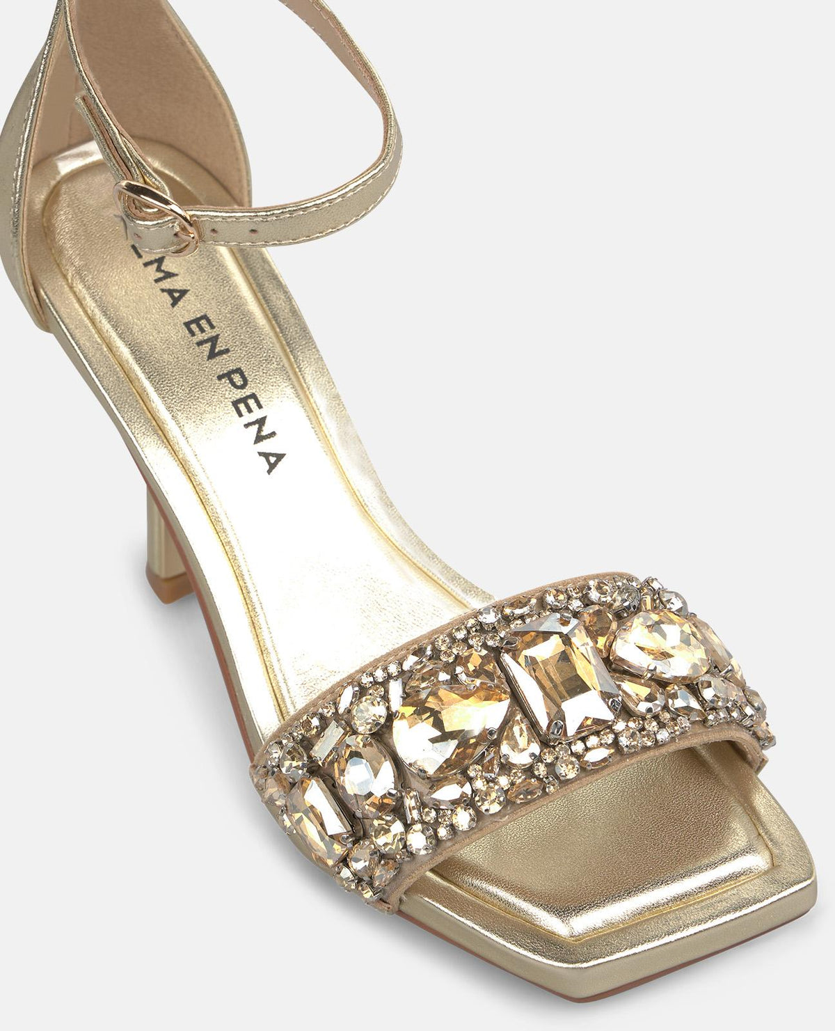 SANDALI CON TACCO METALLIZZATI