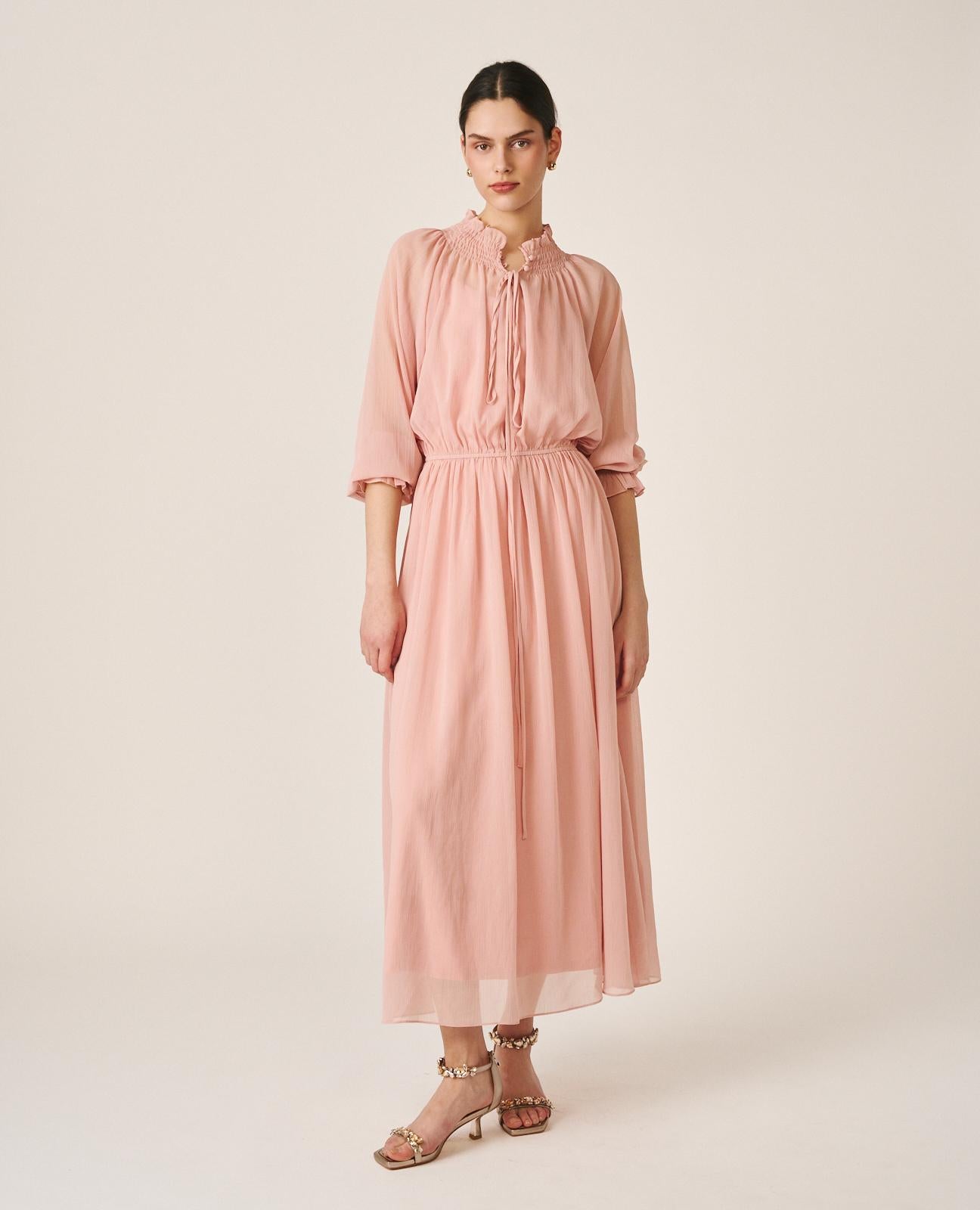 VESTIDO CUELLO FRUNCIDO