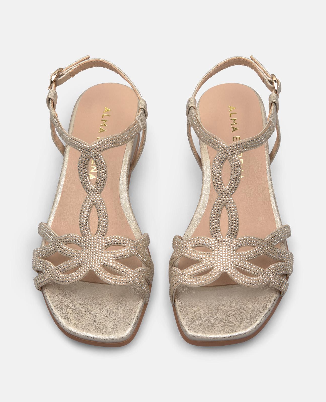 SANDALIA TACÓN MEDIO BRILLOS