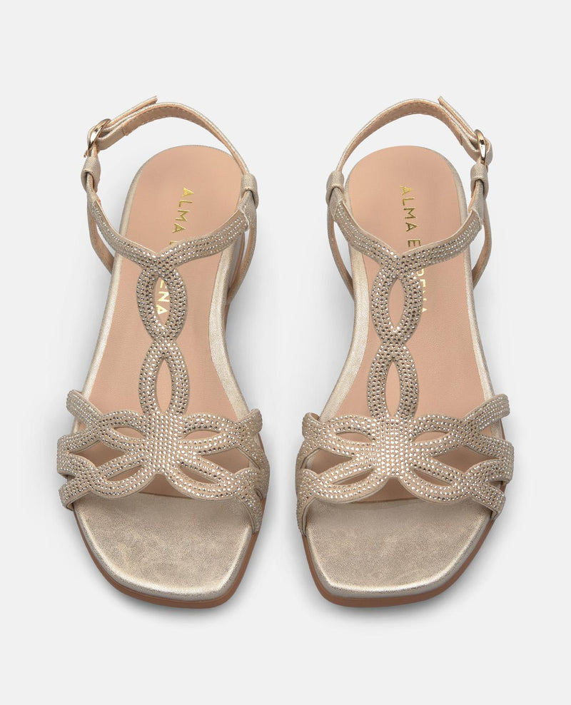 SANDALIA TACÓN MEDIO BRILLOS