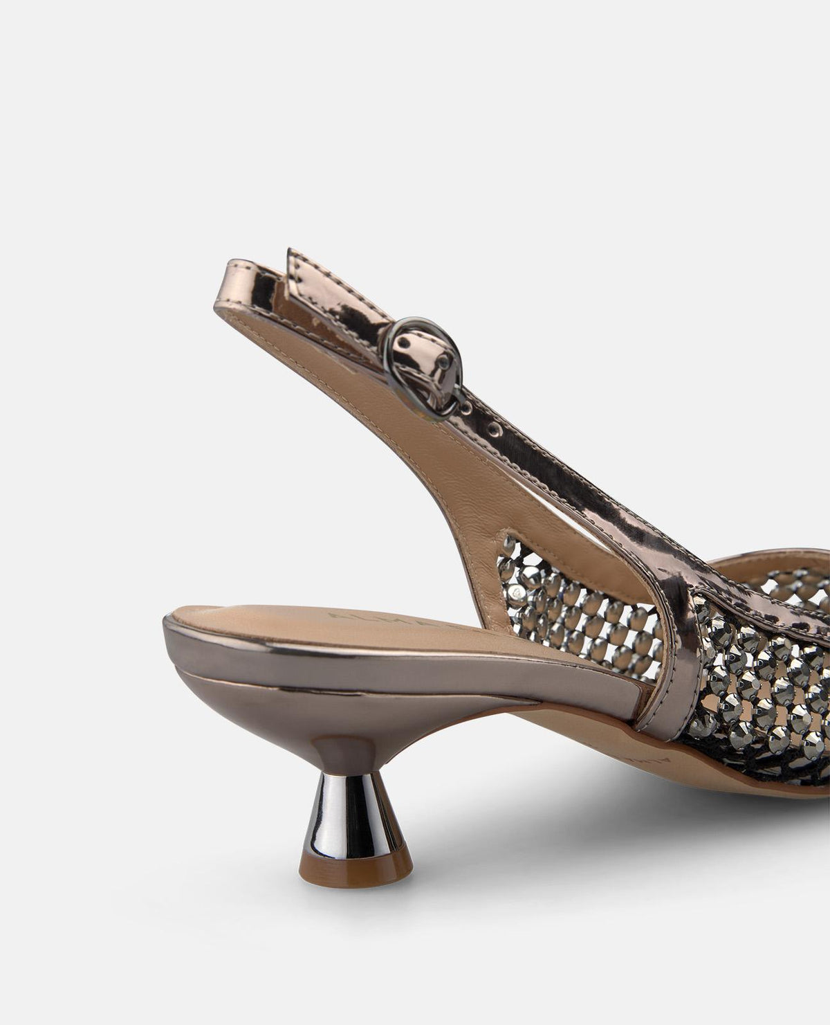 SCARPA CON TALLONE APERTO IN MAGLIA EFFETTO METALLIZZATO