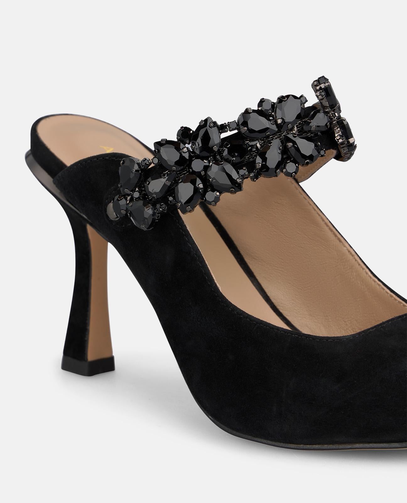 ZAPATO DE TACÓN DESTALONADO DE ANTE