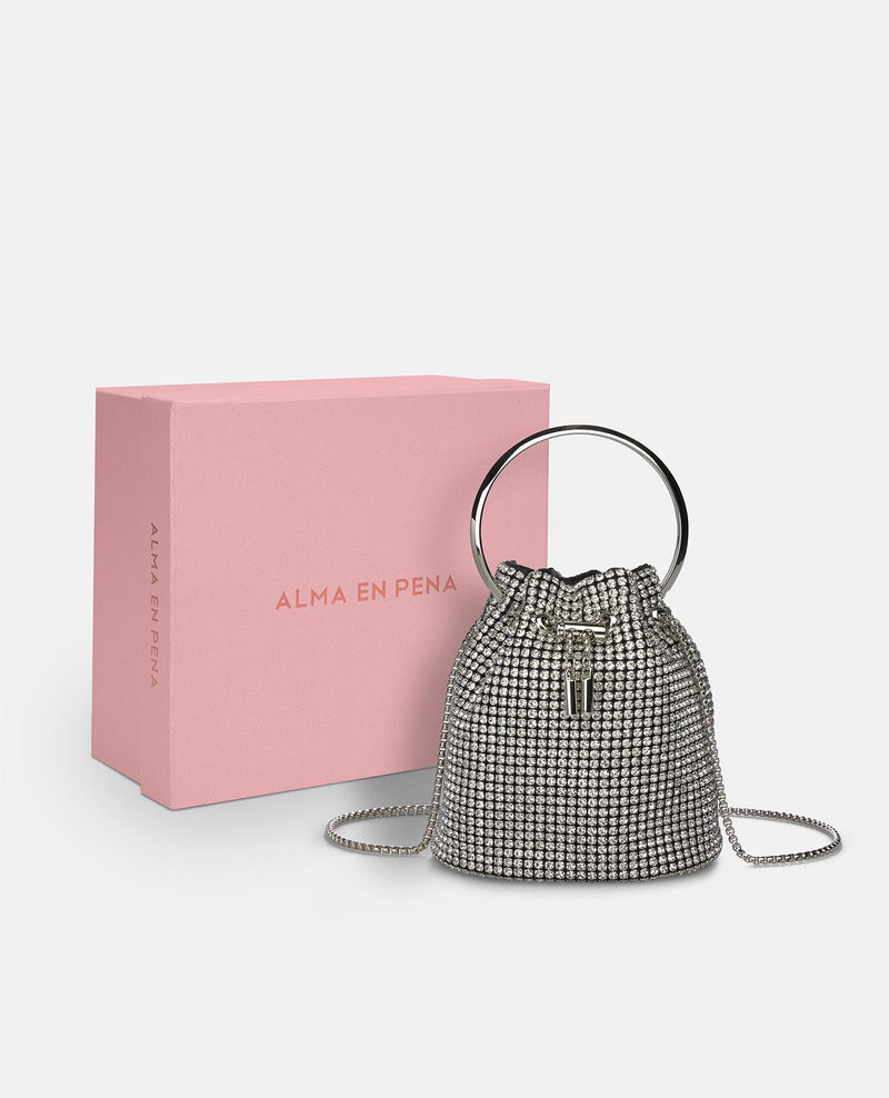 TASCHE MIT STRASSSTEINEN BESETZT