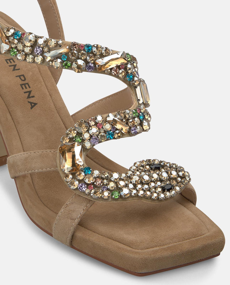 SNAKE HEEL SANDAL