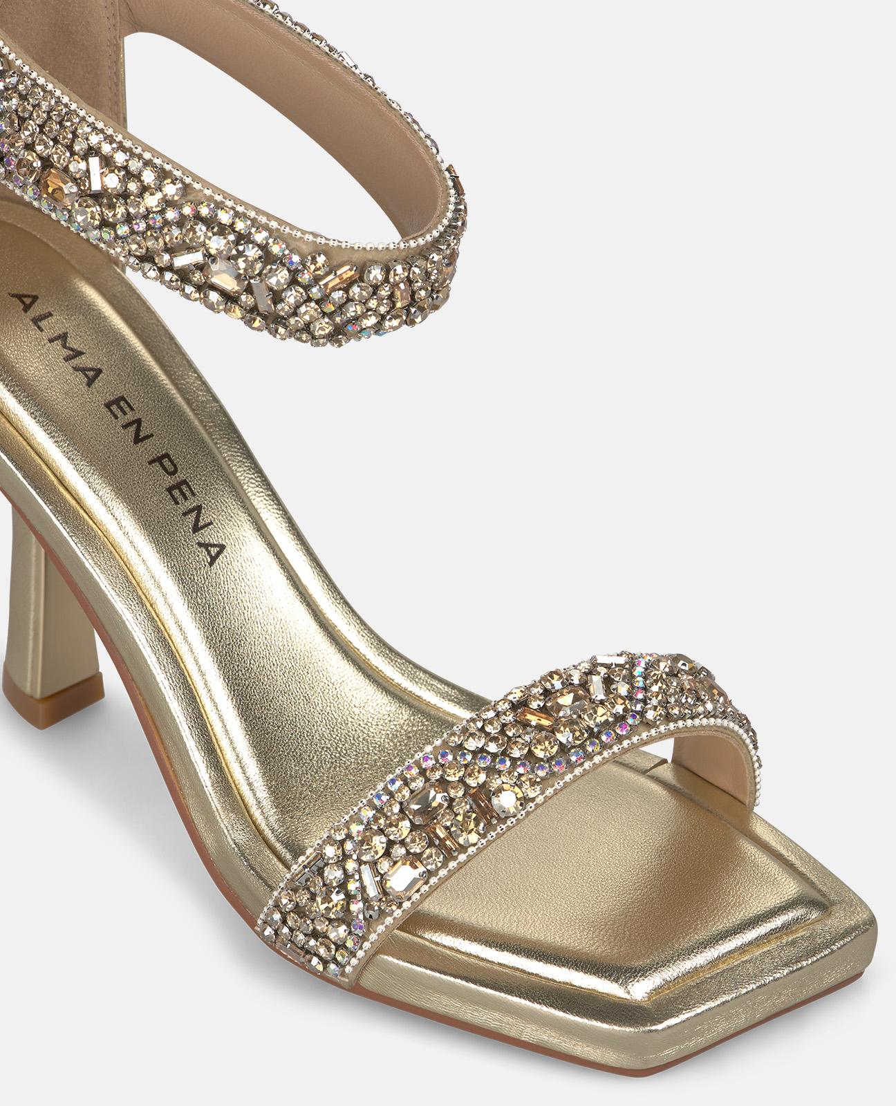 DOUBLE STRAP SANDAL WITH JEWEL EFFECT