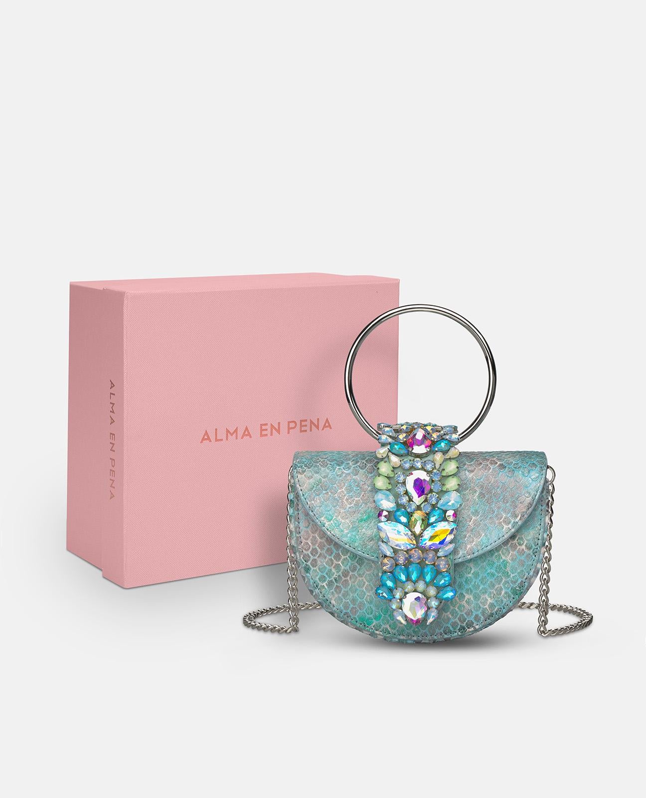 JEWELED HALF MOON BAG