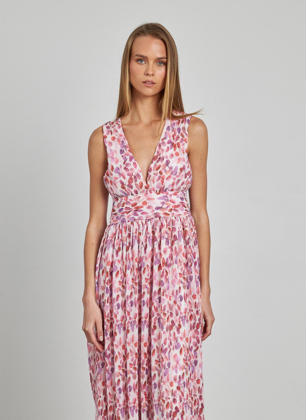 VESTIDO MIDI COM FOLHOS