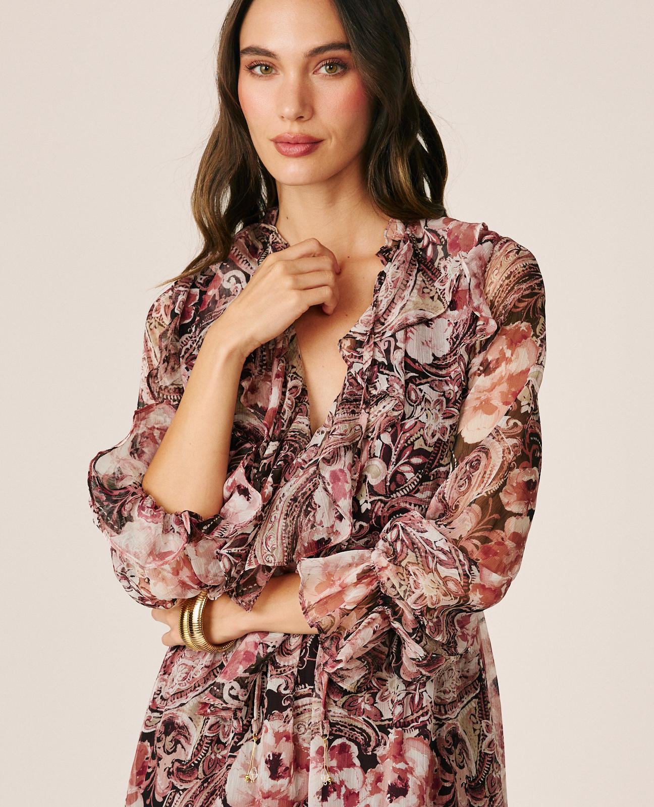 VESTIDO MIDI GASA FLORAL