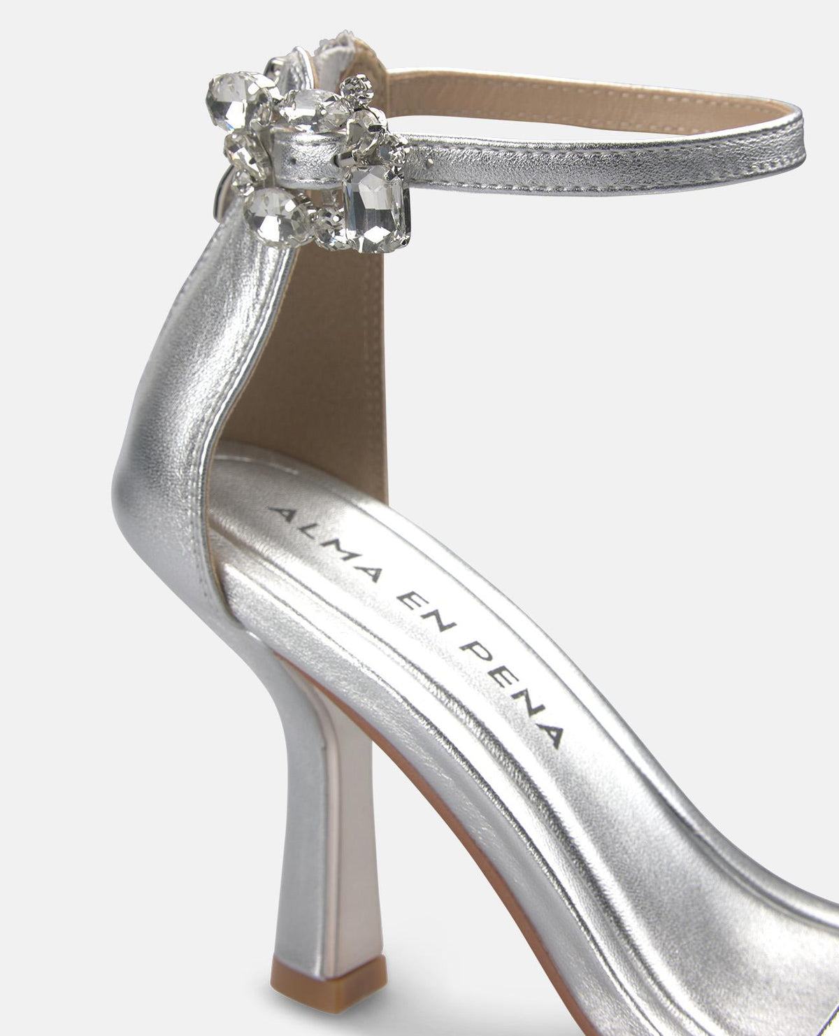 SANDALO CON TALLONE E CINTURINO METALLIZZATO