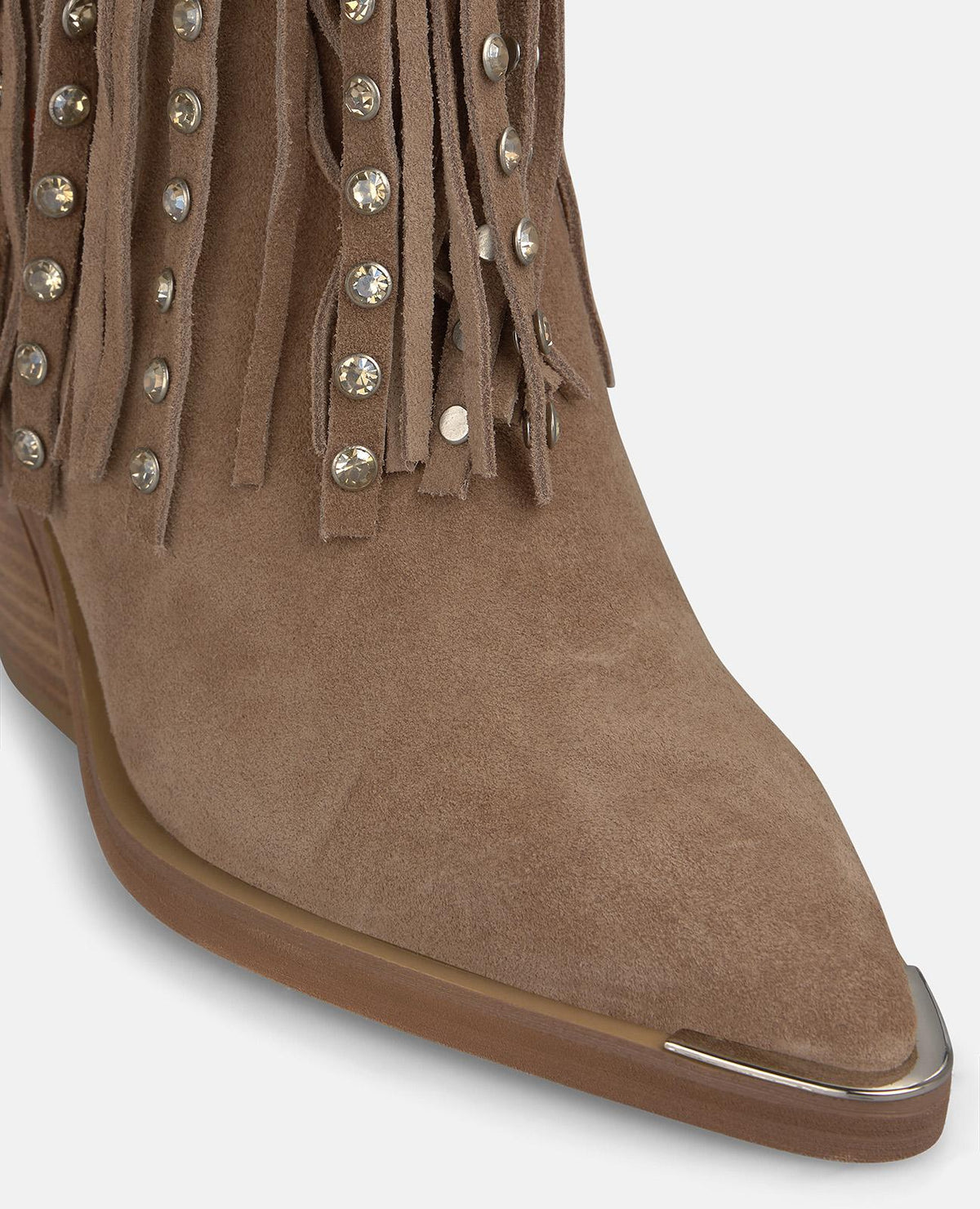 SUEDE COWBOY BOOTS WITH FRINGE