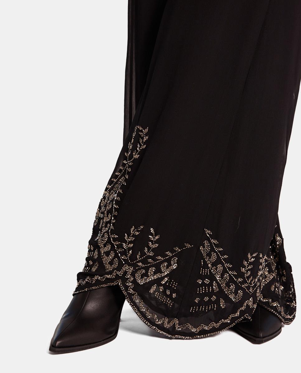 PANTALON DROIT FIL MÉTALLIQUE