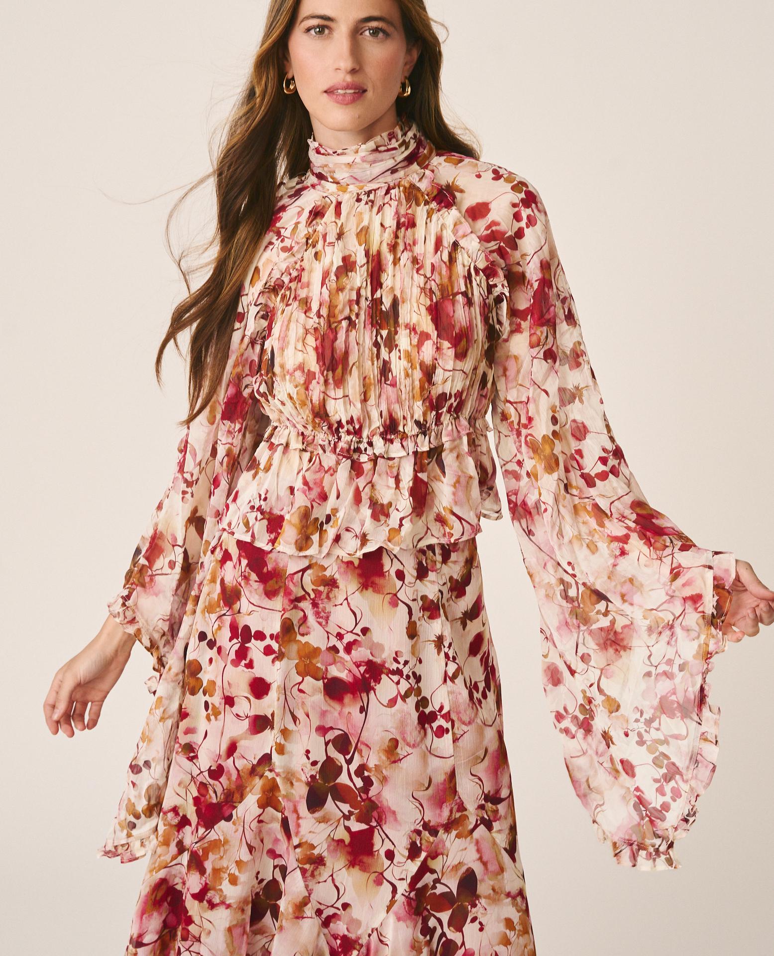 BLUSA PLISADA FLORAL