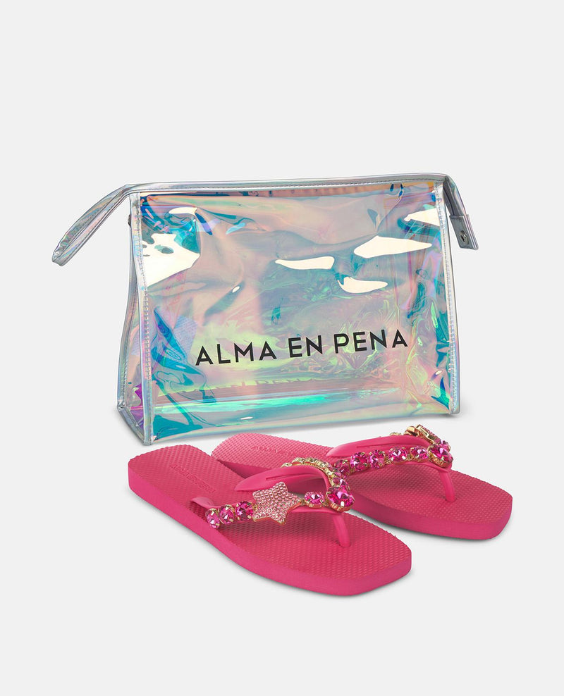 CHINELO DE DEDO COM STRASS EM FORMA DE ESTRELA