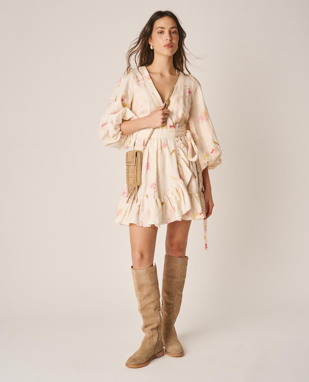 VESTIDO CORTO ESTAMPADO LAZO