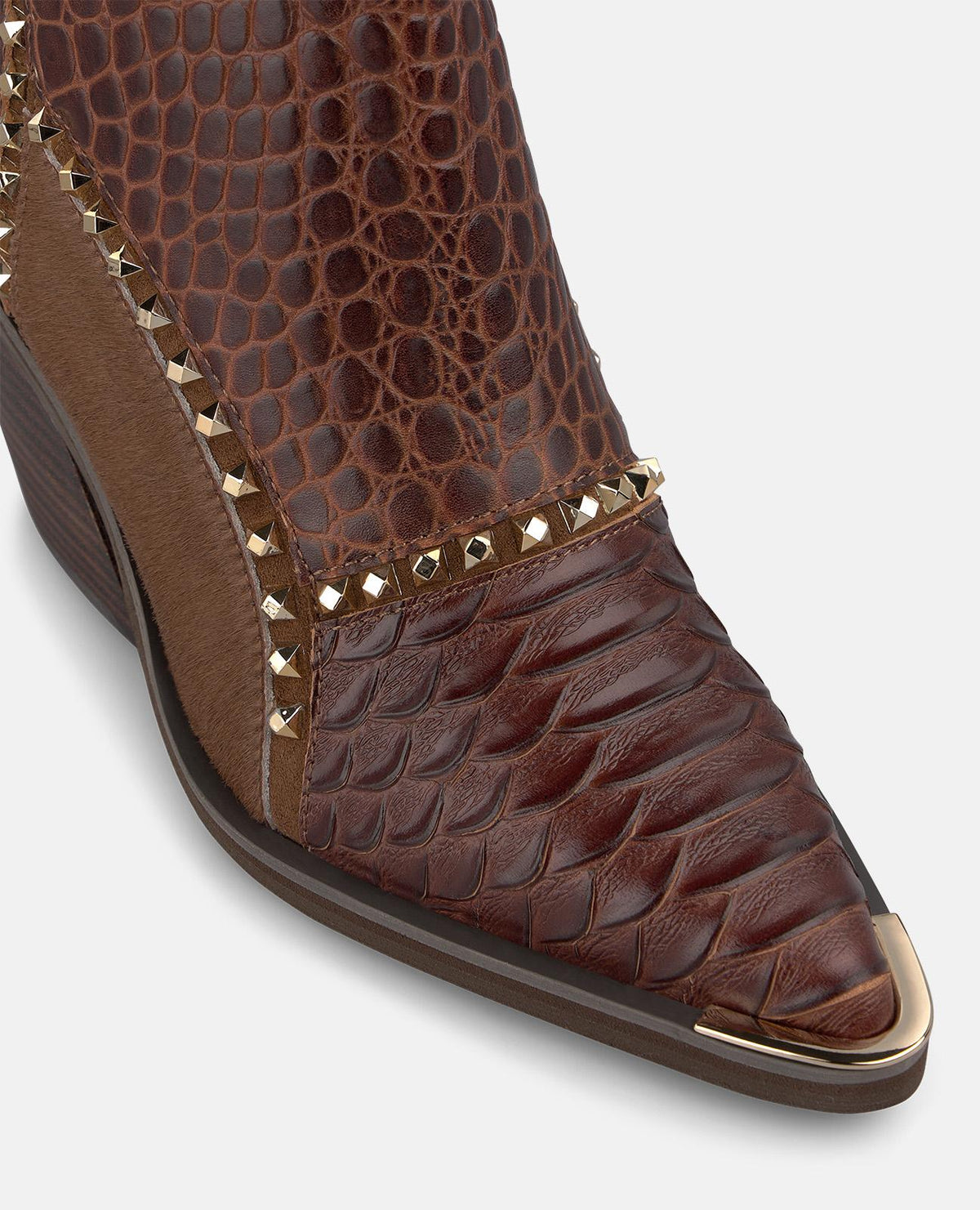 BOTÍN COWBOY PIEL CON TEXTURAS COMBINADAS