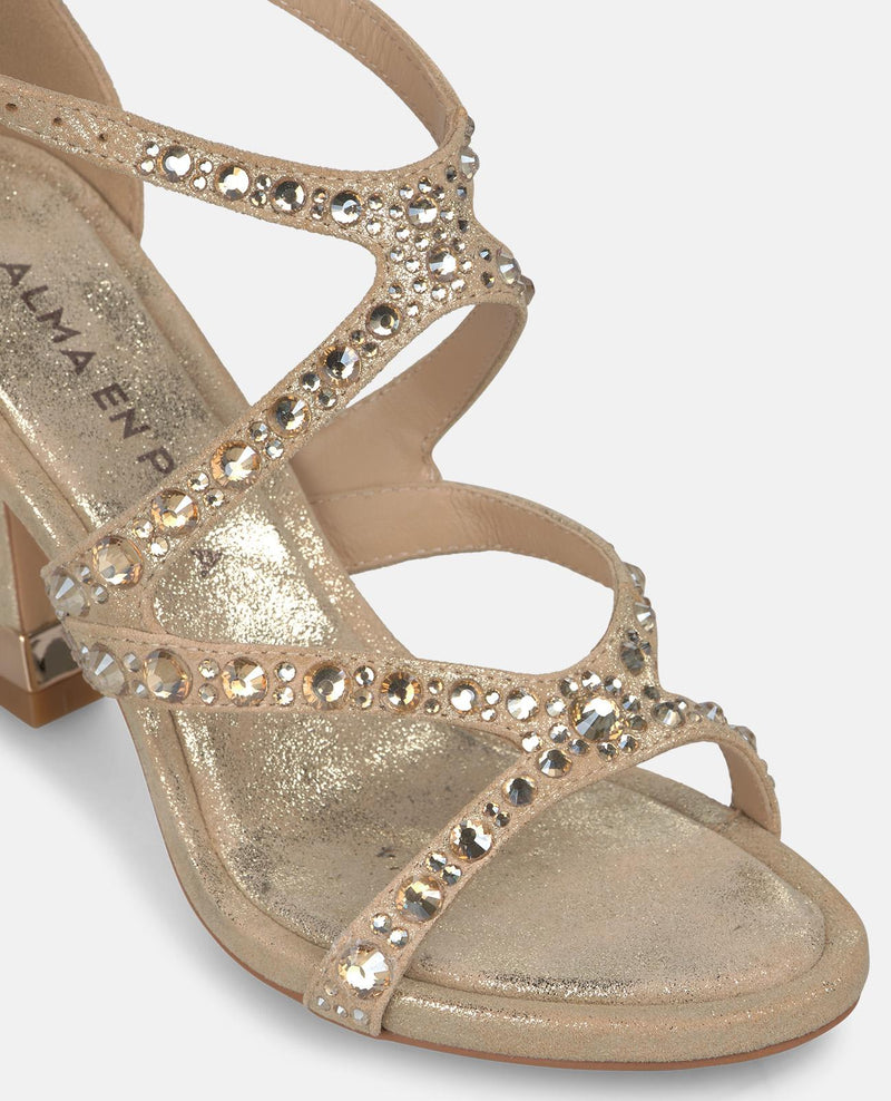 CROSSED SANDAL WITH MEDIUM HEEL