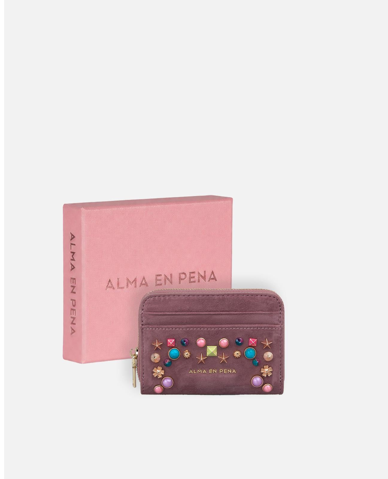 CARTERA CUADRADA TACHAS MULTICOLOR