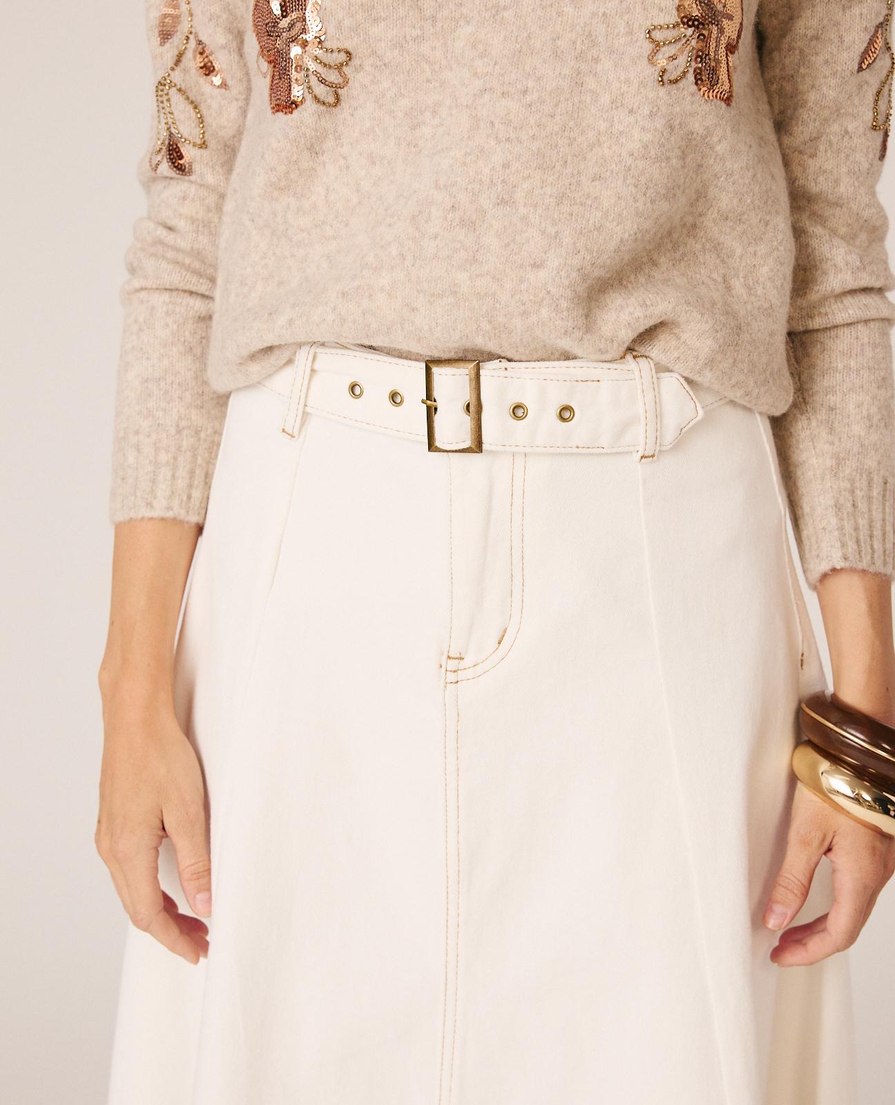 FALDA MIDI DENIM