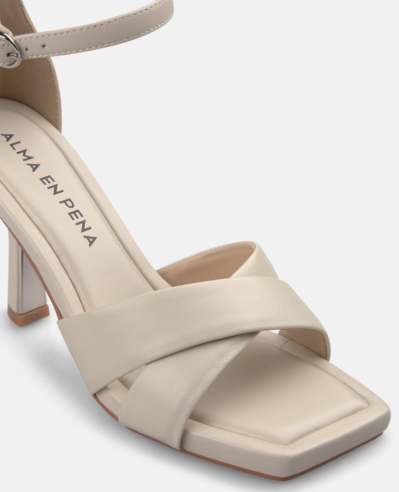 CROSS-STRAP HEEL SANDAL