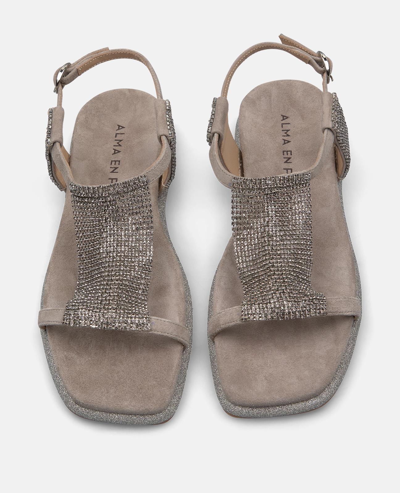 FLAT SANDAL WITH RHINESTONES