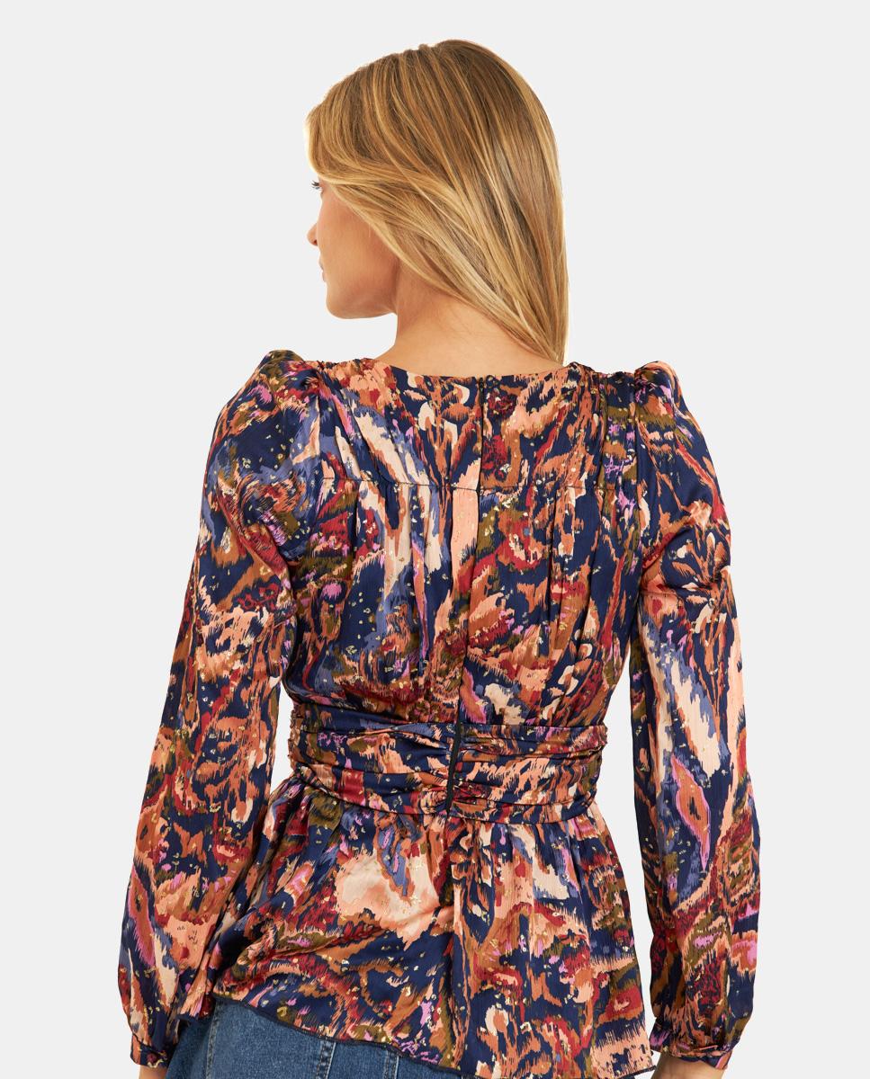 BLUSA ESTAMPADA FRUNCES