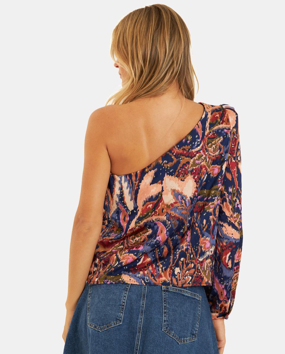 ASYMMETRICAL PRINTED BLOUSE