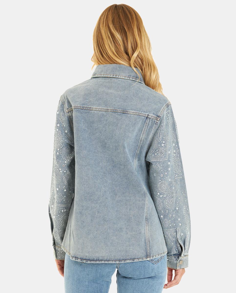 DENIM SHIRT WITH RHINESTONES