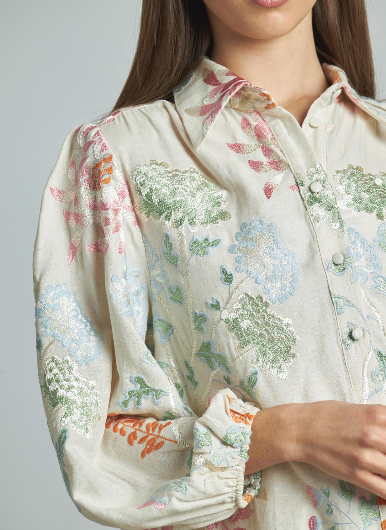 CAMICIA RICAMATA A FIORI