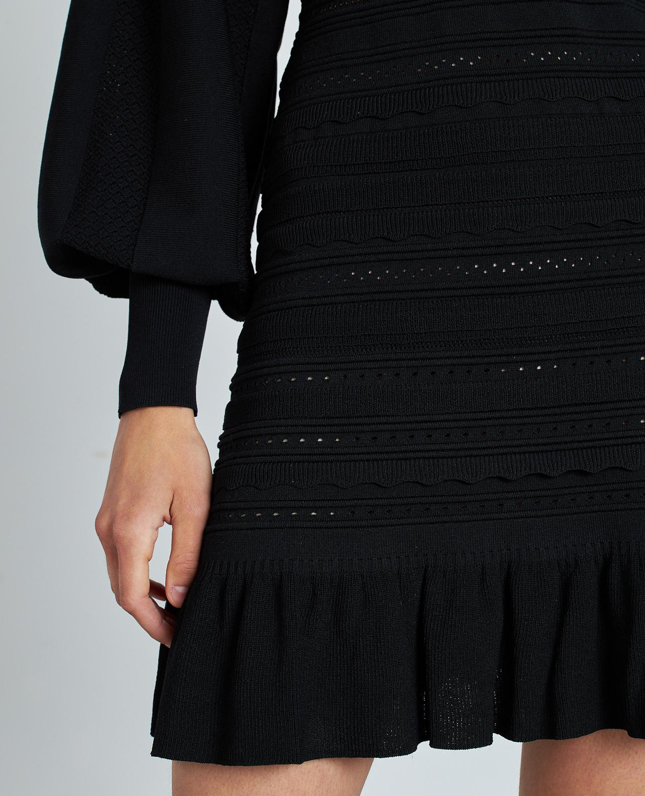 VESTIDO DE MALHA COM FOLHOS