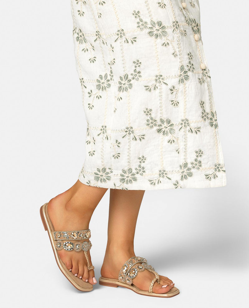 SANDALIA PLANA TIRA CON JOYA