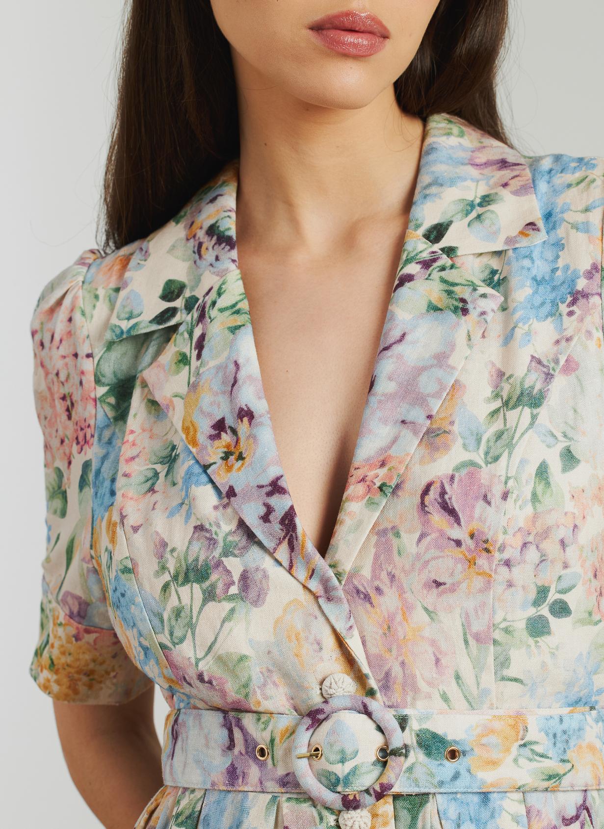 VESTIDO MIDI BORDADO CINTURÓN