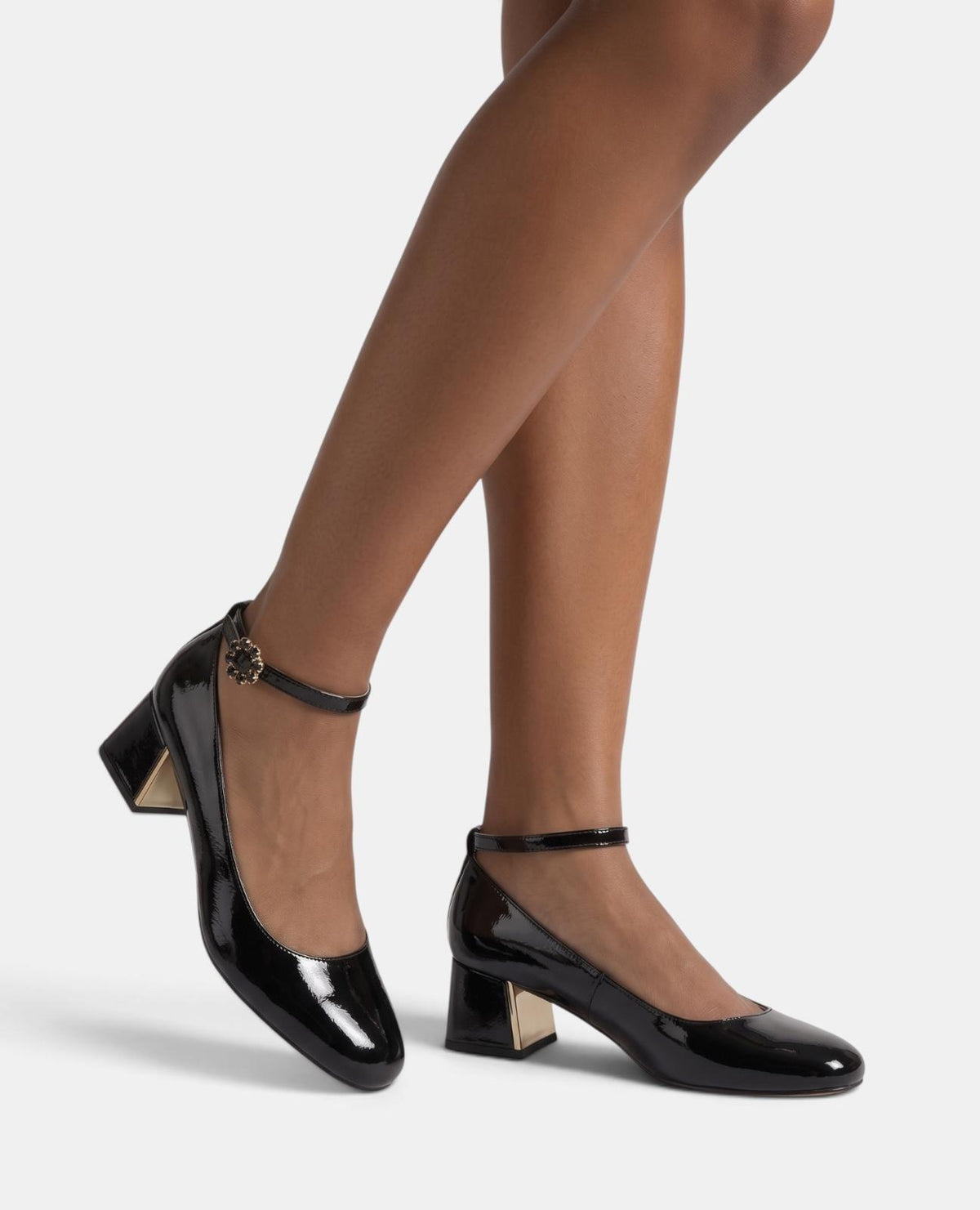 Patent Leather Shoe with Ankle Strap